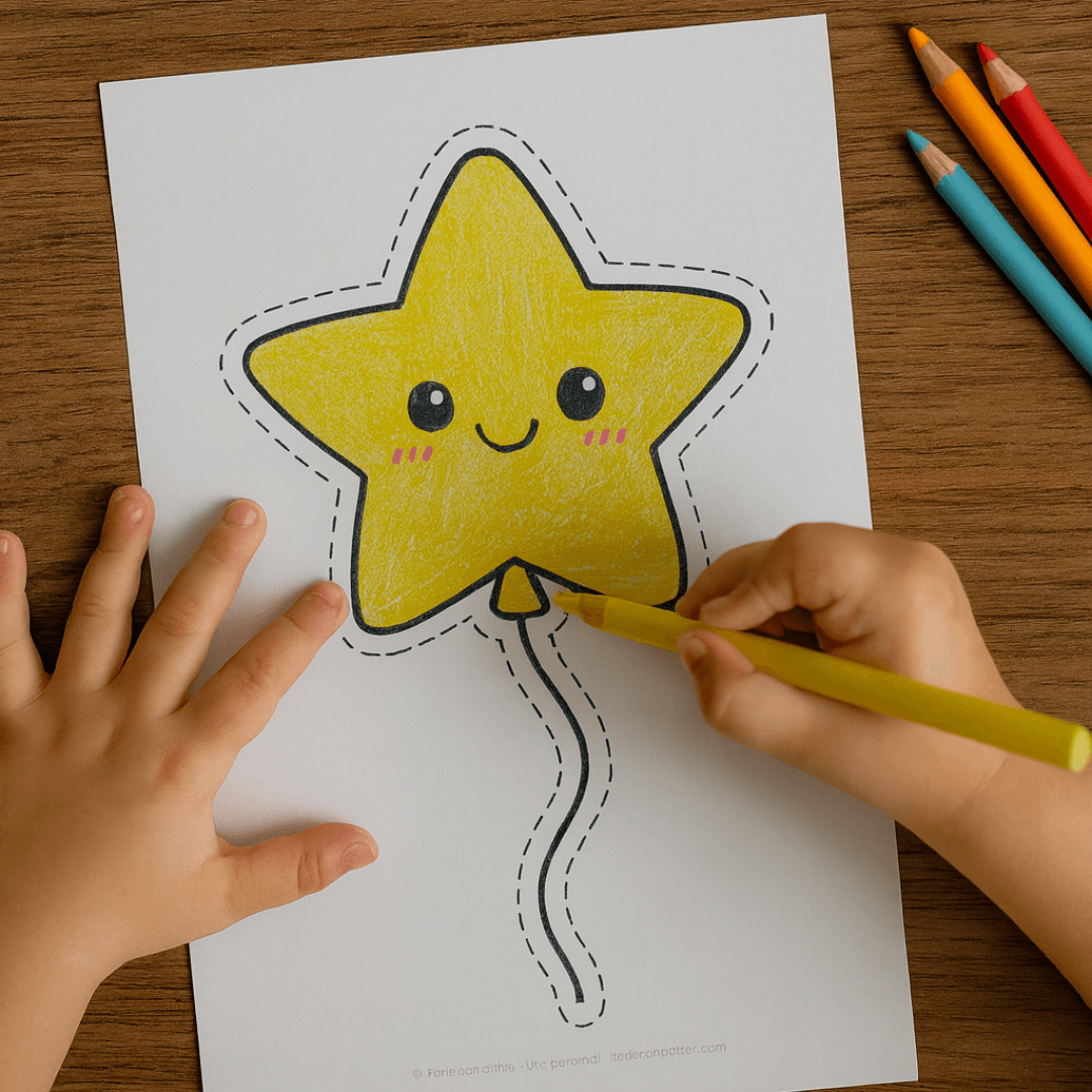 Recortables para imprimir y armar tarjetas colorear estrellita