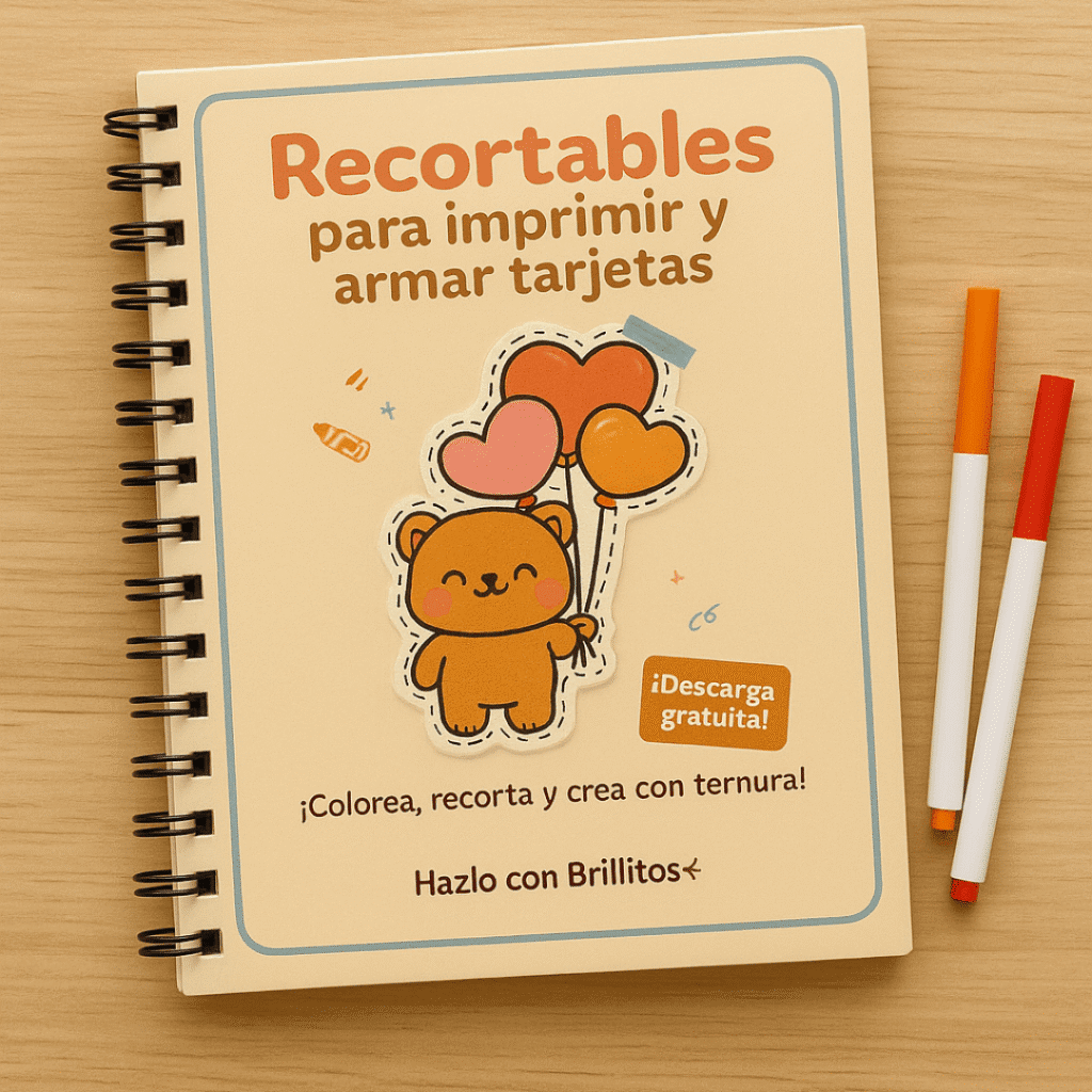 Recortables para imprimir y armar tarjetas librito de ejemplo
