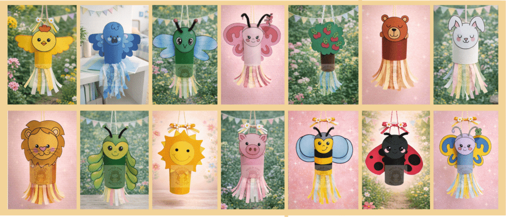 Animalitos hechos con tubos o rollos de papel higiénico. Manualidades fáciles con rollos o tubos de papel higiénico para niños. Ideas de manualidad con rollos de papel higiénico para primavera.