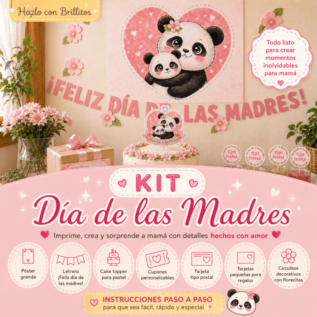 Portada del Kit Imprimible para el día de las madres de hazlo con brillitos