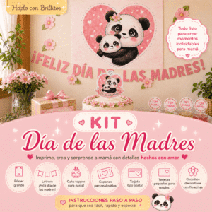 Portada del Kit Imprimible para el día de las madres de hazlo con brillitos