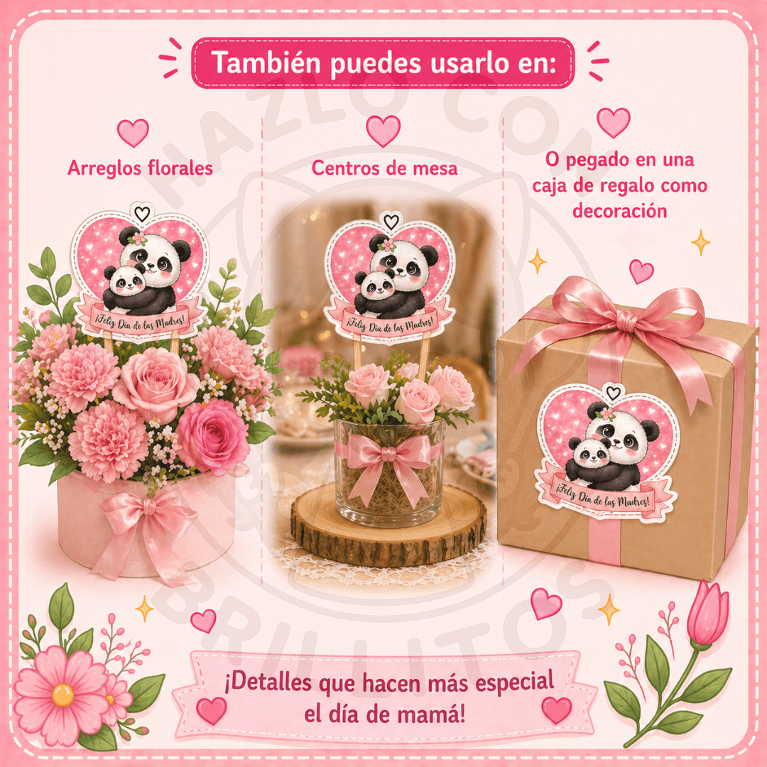 Usos del cale topper del Kit Imprimible para el día de las madres de hazlo con brillitos