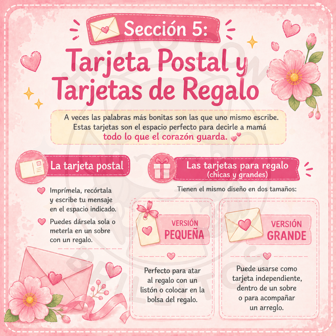 Tarjetas para mamá del Kit Imprimible para el día de las madres de hazlo con brillitos