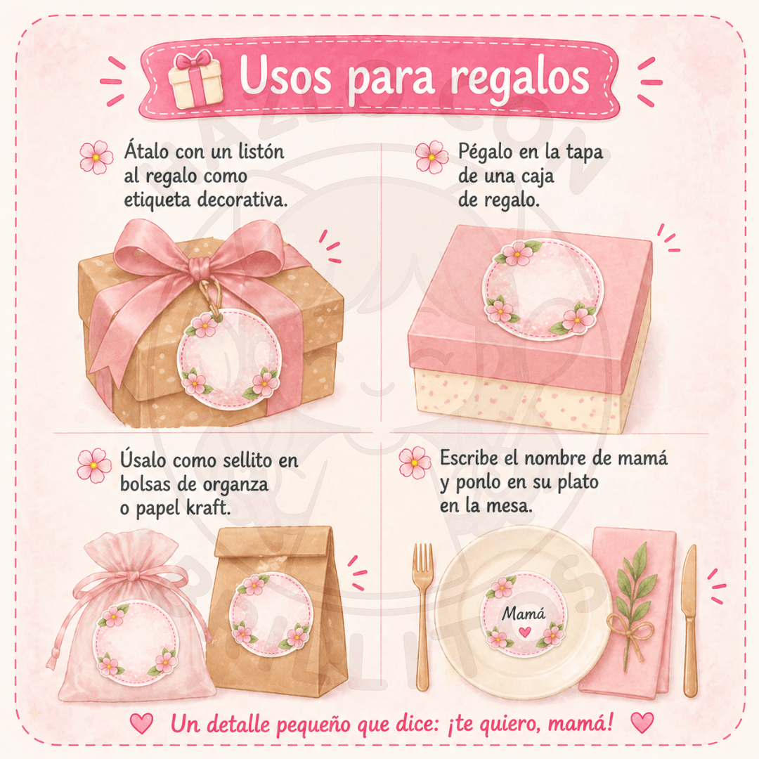 Usos de los topper del Kit Imprimible para el día de las madres de hazlo con brillitos