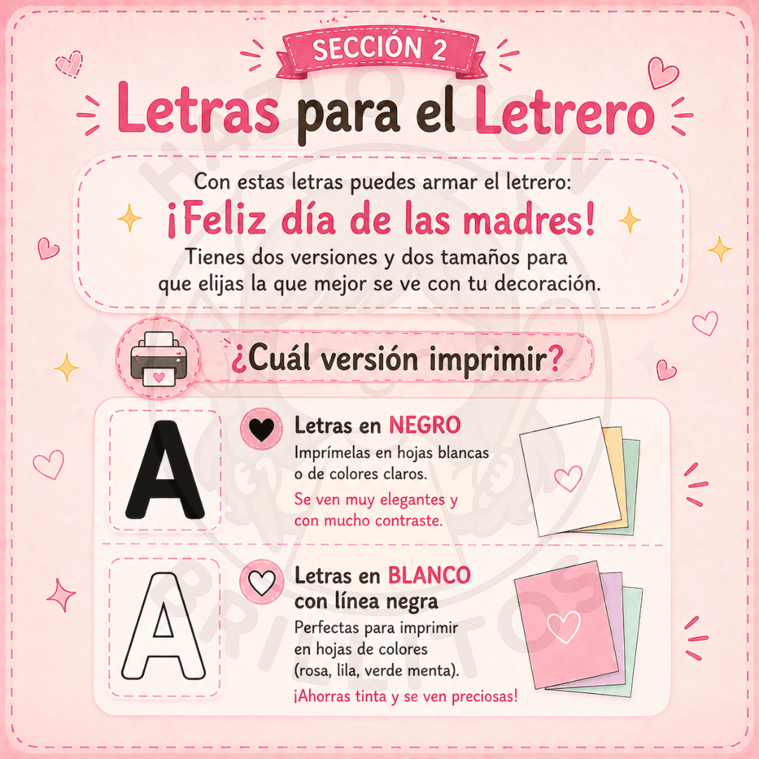 Letreros del Kit Imprimible para el día de las madres de hazlo con brillitos